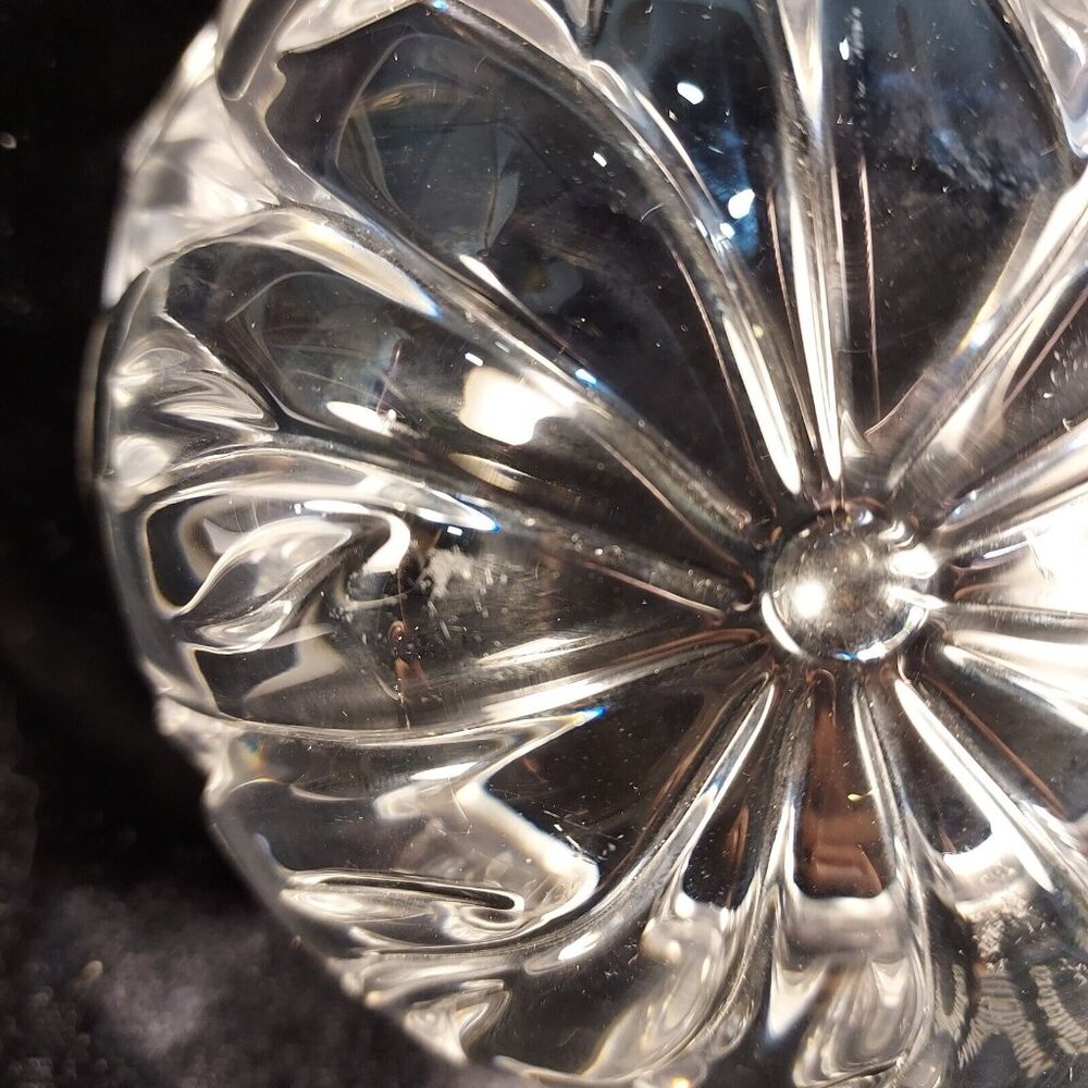 Marquis Waterford Crystal Bowl Christmas Poinsettia Candy Signed 5 Inch Diameter - Picture 13 of 13